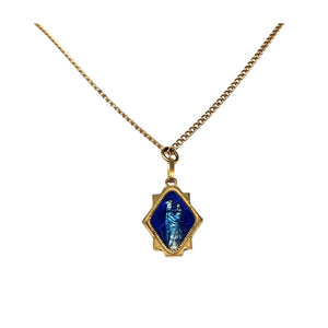 Vintage Virgin Mary Miraculous Pendant Necklace