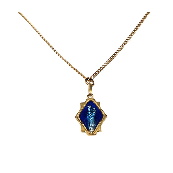 Vintage Virgin Mary Miraculous Pendant Necklace