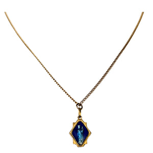 Vintage Virgin Mary Miraculous Pendant Necklace