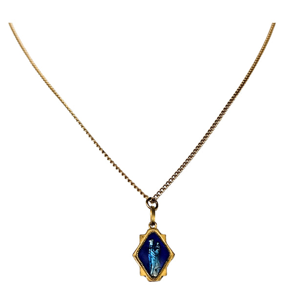 Vintage Virgin Mary Miraculous Pendant Necklace