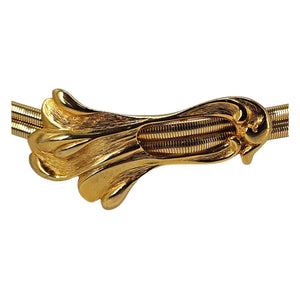 Vintage 1970s Stretch Snake Gold Swirl Belt