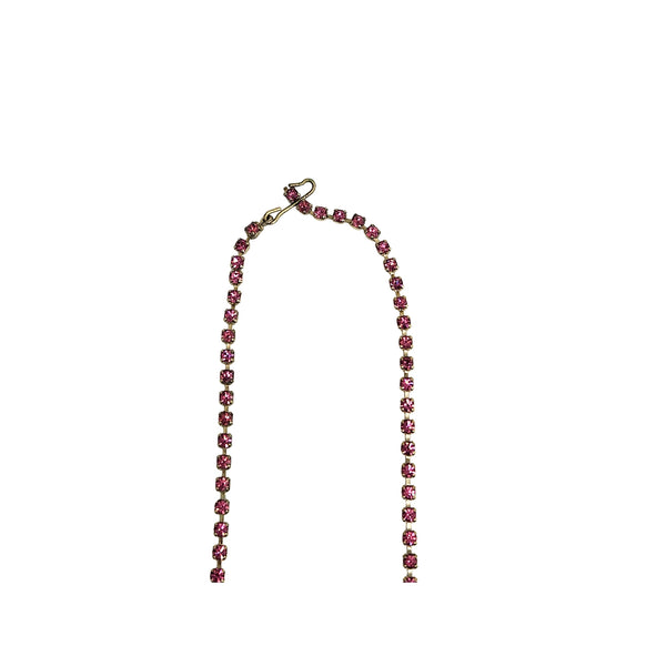 Vintage 1950s Pink Givré Rhinestone Choker