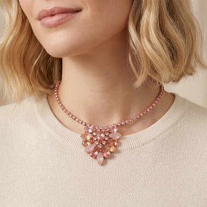 Vintage 1950s Pink Givré Rhinestone Choker