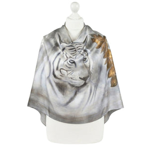 White Tiger Silk Modal Scarf – Feng Shui Collection