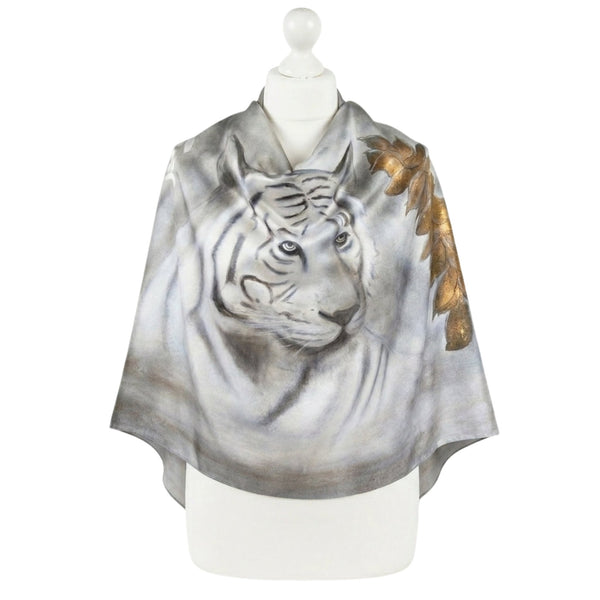 White Tiger Silk Modal Scarf – Feng Shui Collection