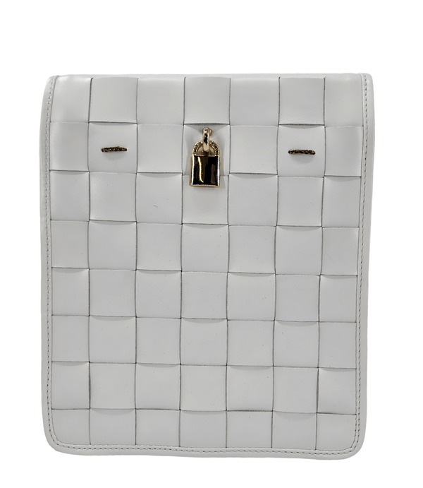 Luxury leather handbags, 100% handmade in Italy, featuring a signature center lock and elegant designs by Madison of Beverly Hills.