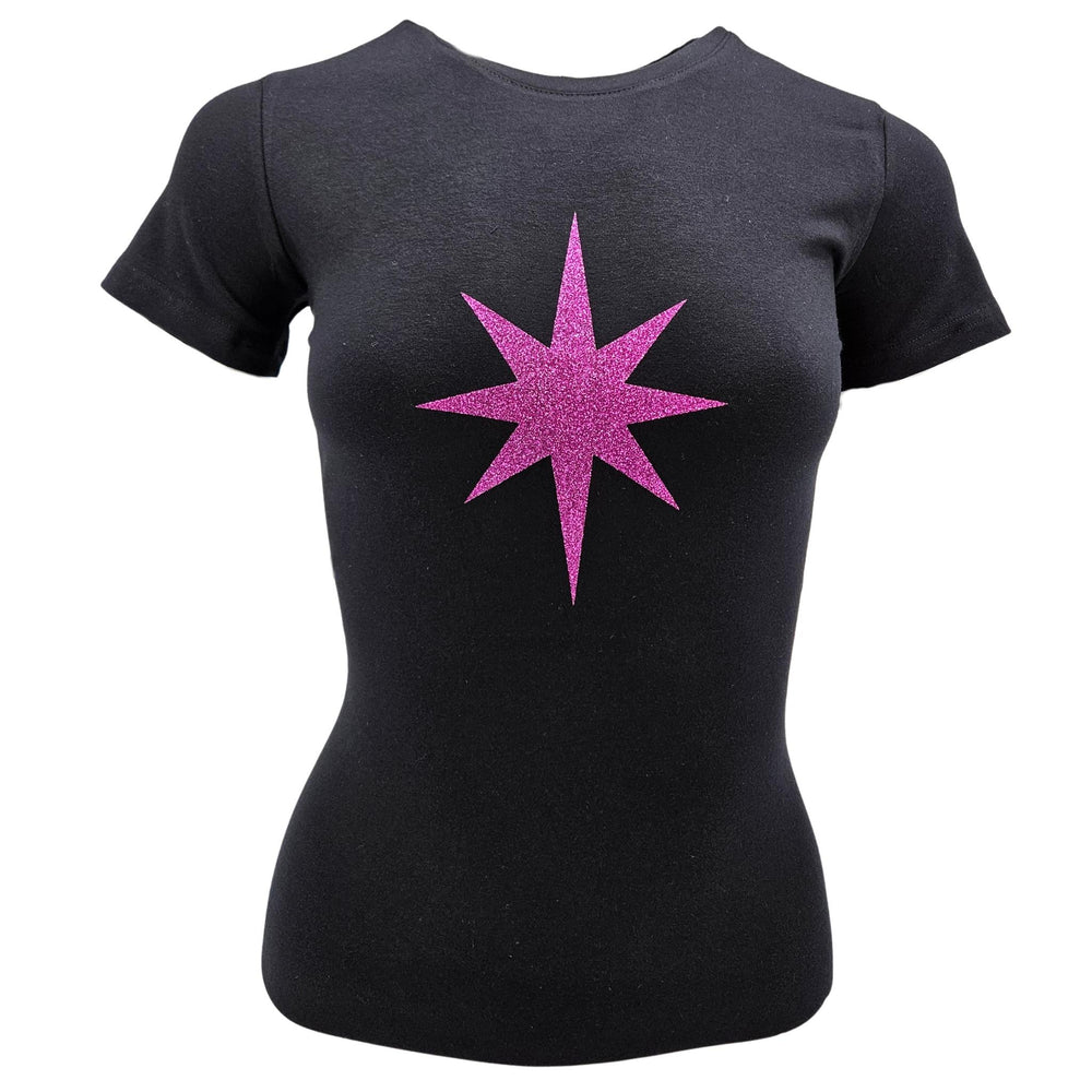 Madison Maison x On/Off Essentials Black/Fuchsia Plain Star T-Shirt