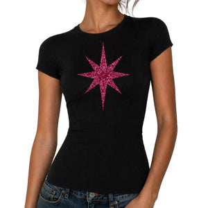 Madison Maison x On/Off Essentials Black/Fuchsia Plain Star T-Shirt