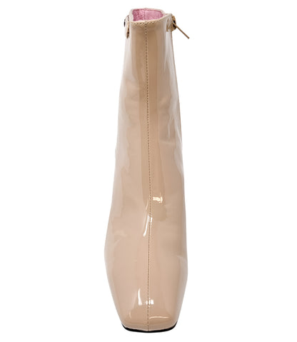 Gini & Albert Blush Patent Leather Zip Up Boot