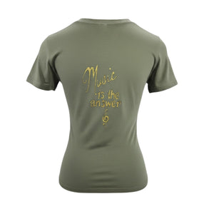 Madison Maison x On/Off Essentials Music Is The Answer Khaki T-Shirt