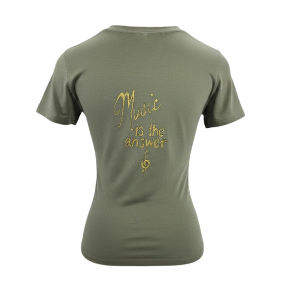 Madison Maison x On/Off Essentials Music Is The Answer Khaki T-Shirt