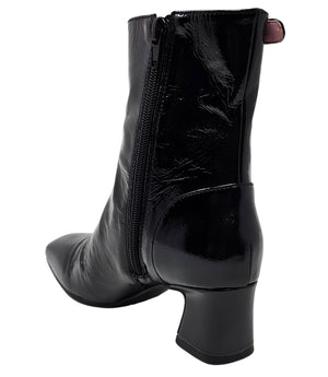 Gini & Albert Black Patent Leather Zip Up Boot