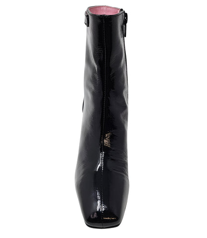 Gini & Albert Black Patent Leather Zip Up Boot