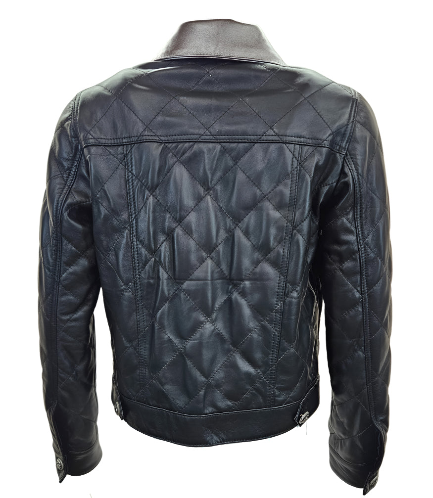 Madison Maison Black/Silver Quilted Leather Jacket - MADISON MAISON