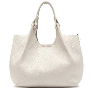 White textured handbag on a white background