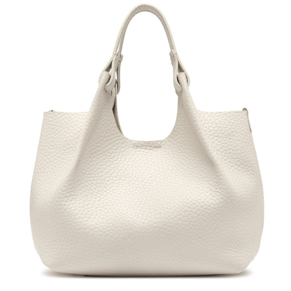 White textured handbag on a white background