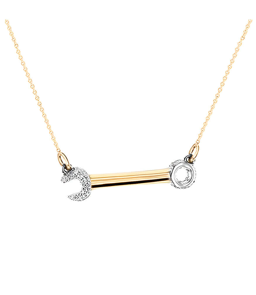 Pave The Way Crank It Up Gold Necklace