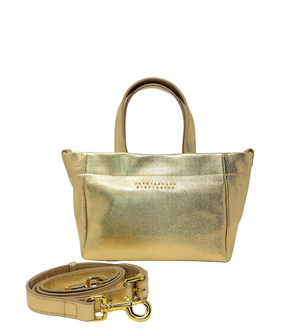 Quyenn Eva Gold Leather Mini Tote Bag - MADISON MAISON