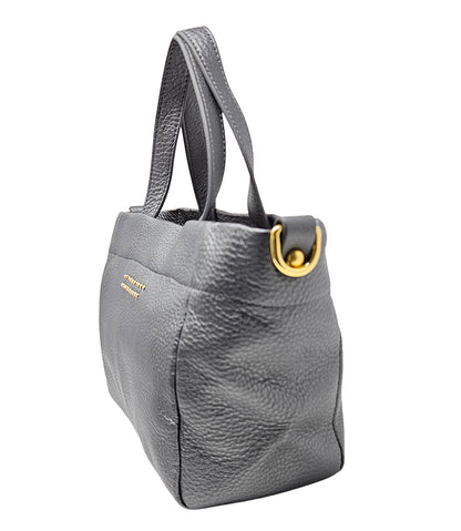 Quyenn Eva Gunmetal Leather Mini Tote Bag