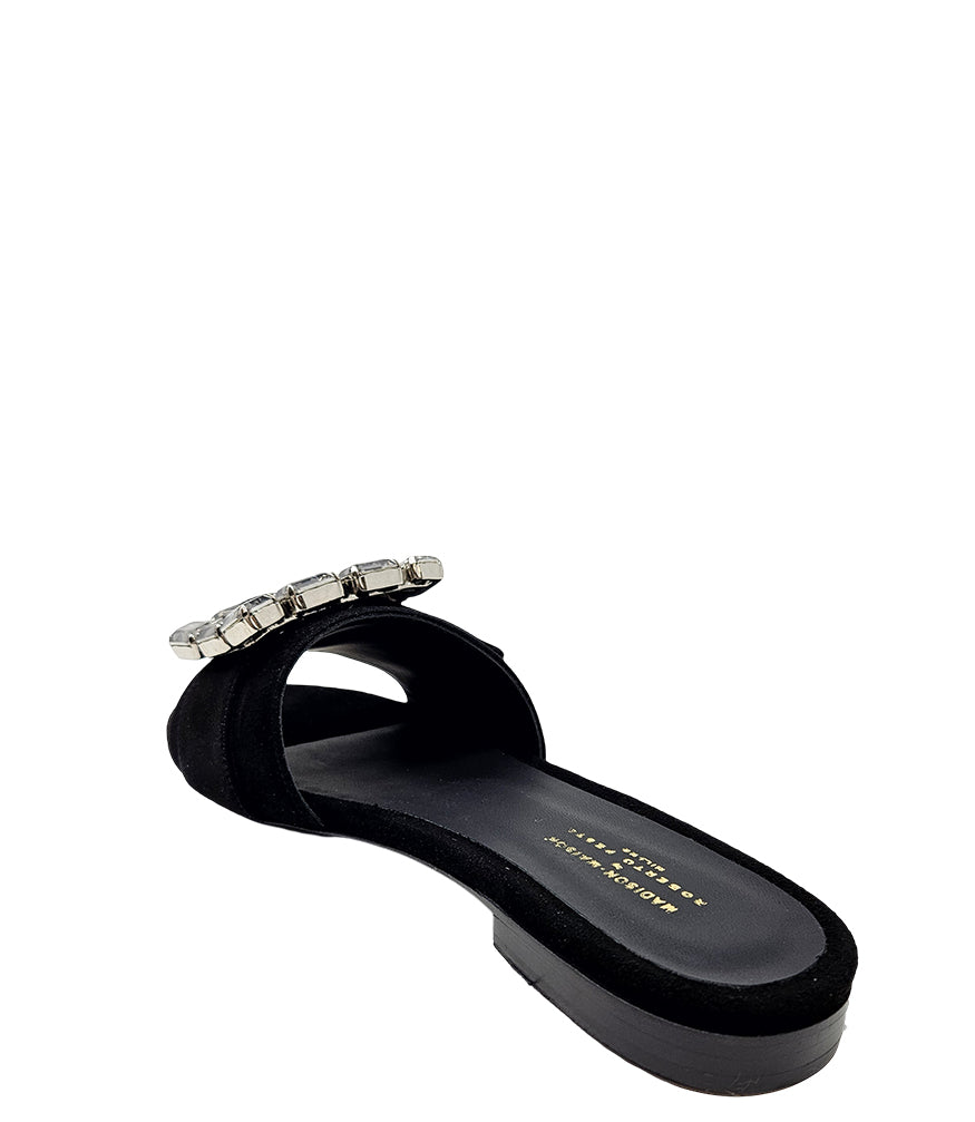 Madison Maison™ Fade Jeweled Buckle Black Suede Sandal