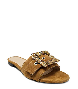 Fade Jeweled Buckle Khaki Sandal