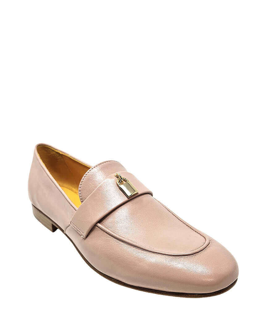 Light Pink Leather Lock Flat Loafer main image 0
