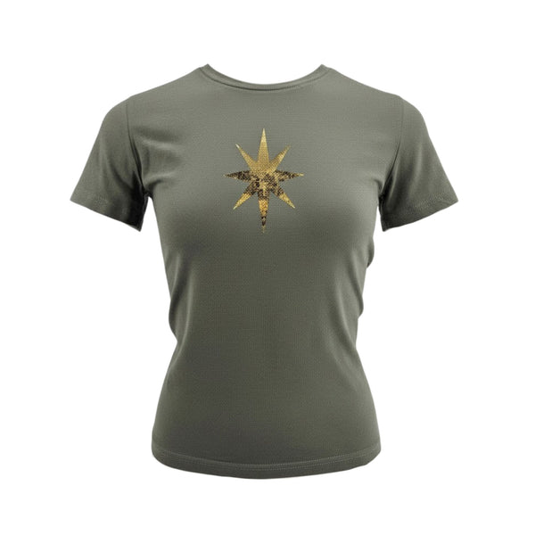 Madison Maison x On/Off Essentials Bandana Girl With Globe Khaki T-Shirt