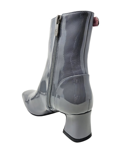 Gini & Albert Grey Gardens Patent Leather Zip Up Boot