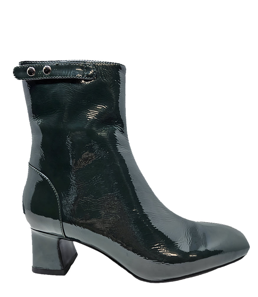 Gini & Albert Green Patent Leather Zip Up Boot