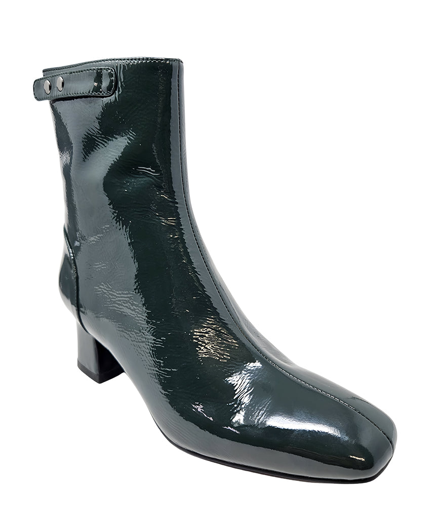 Gini & Albert Green Patent Leather Zip Up Boot
