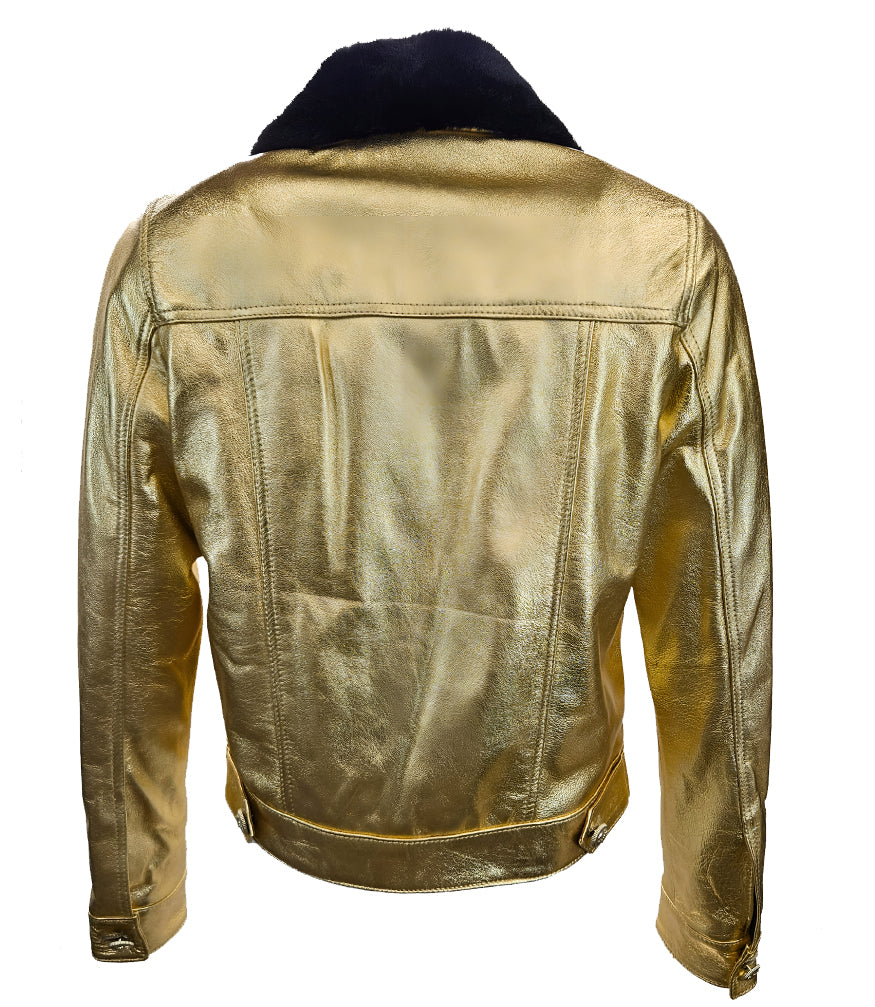 Madison Maison Gold/Black Leather Jacket - MADISON MAISON