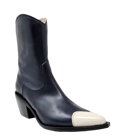 Madison Maison™ Navy/White Heart Toe Ankle Boot