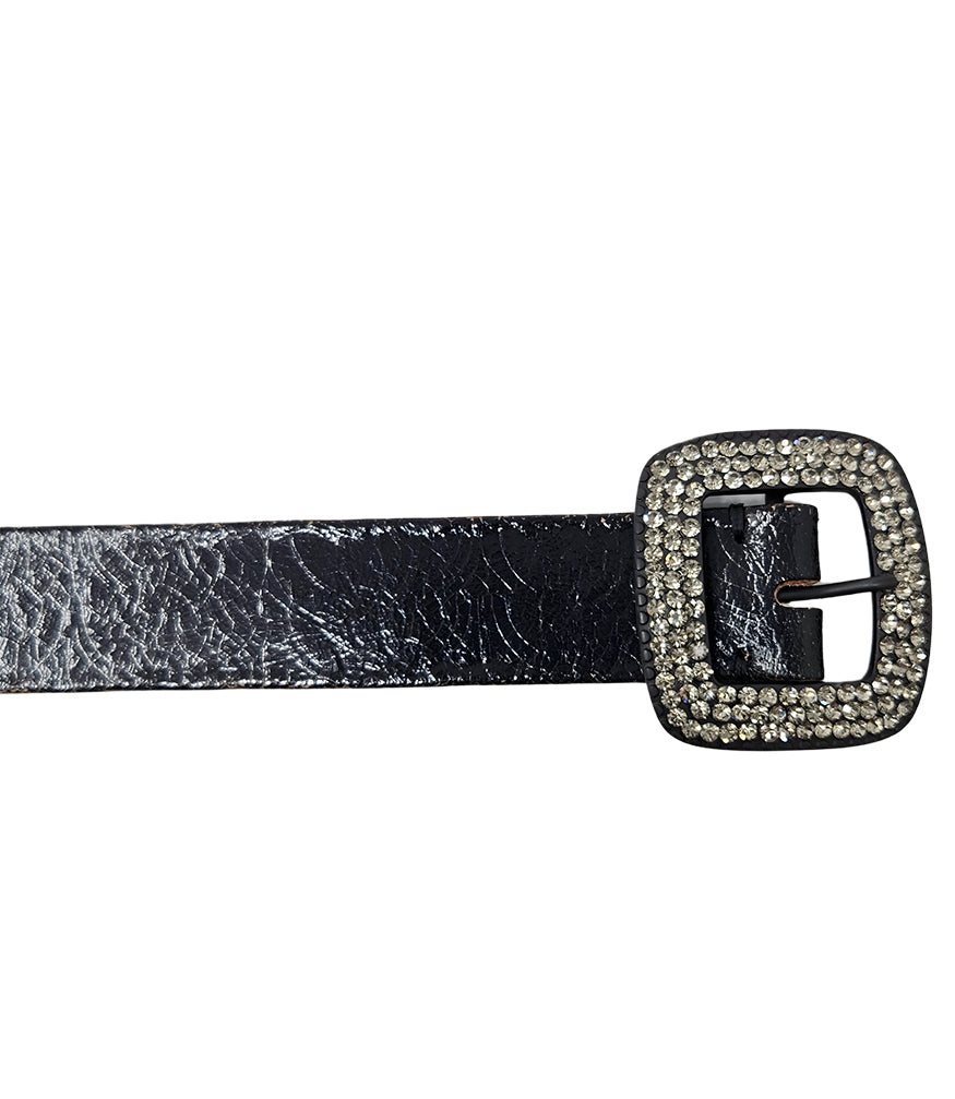 Madison Maison Black Cracked Leather Belt