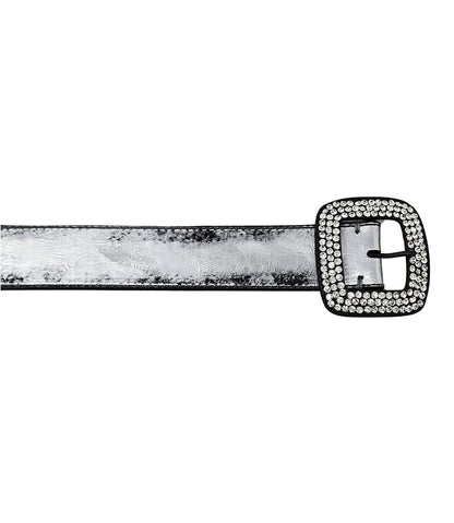 Madison Maison Silver Metallic Leather Belt