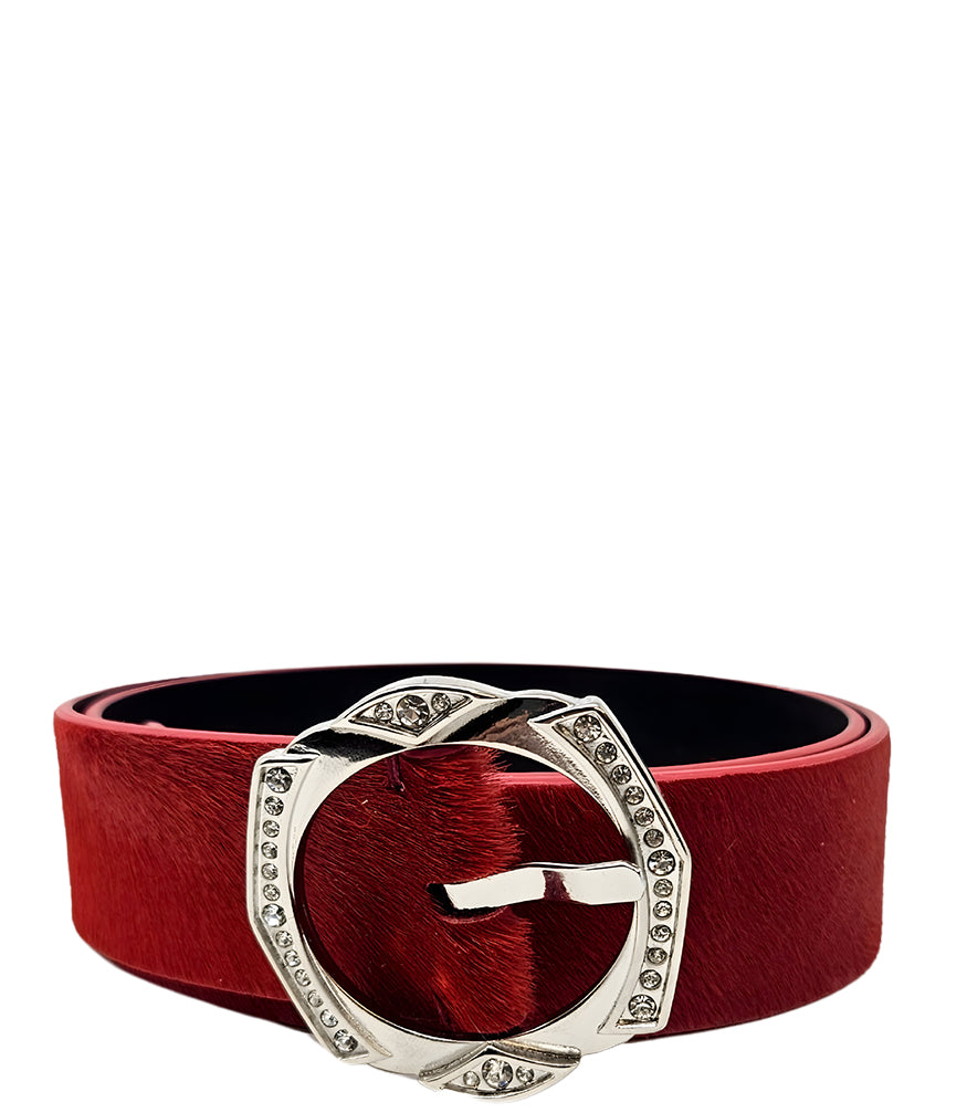 Madison Maison™ Red Short Calf Hair Belt