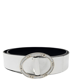 White Wrinkled Patent Leather