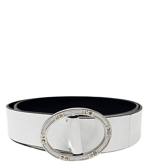 White Wrinkled Patent Leather