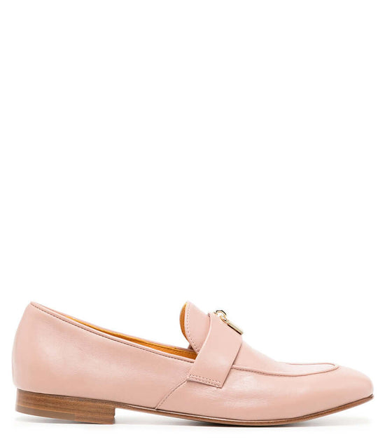 Light Pink Leather Lock Flat Loafer main image 1