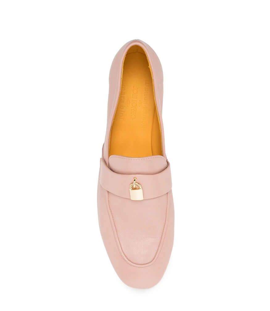 Light Pink Leather Lock Flat Loafer main image 1