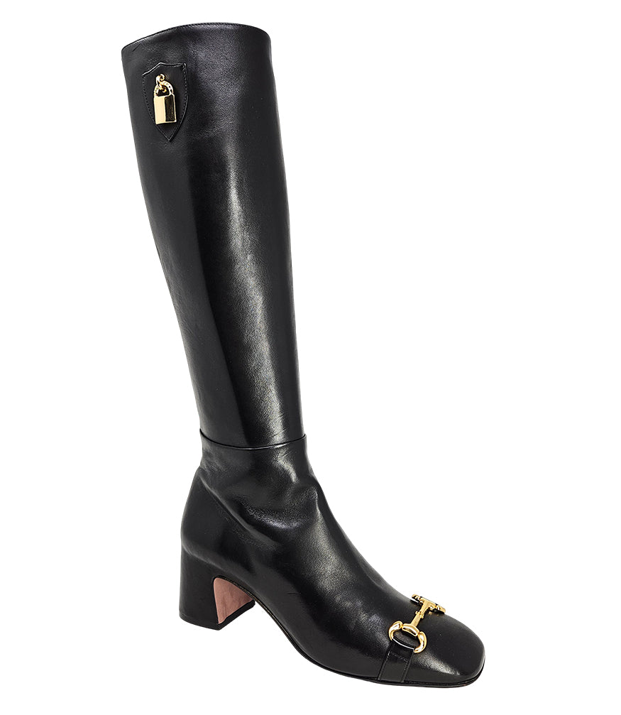 Black Tall Lock Boot