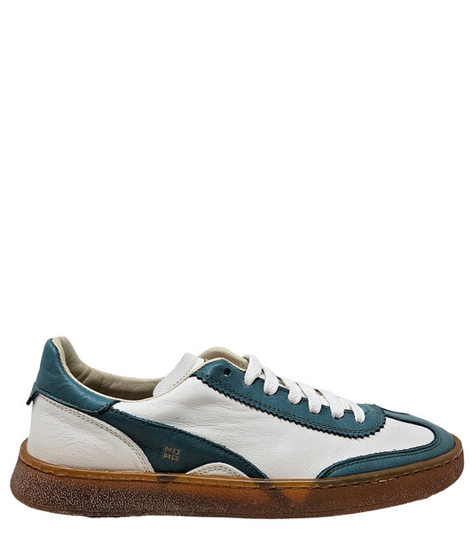 Moma Teal/White Lace Up Low Top Sneakers