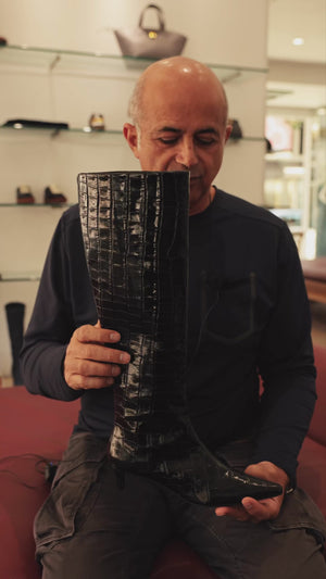 owner describing tall moc croc boot 