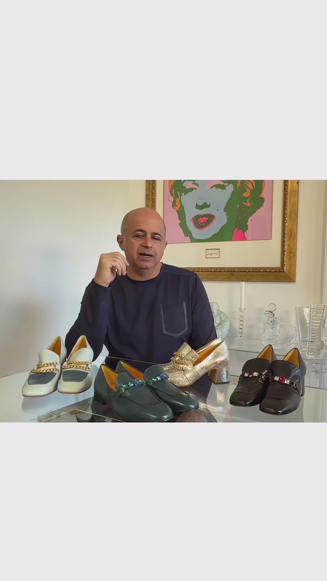 Mocasín acolchado de cuero negro