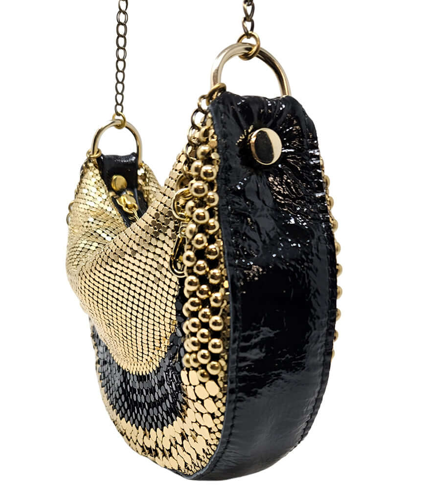 Laura B Black/Gold Raquel U Bag