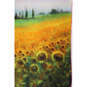 Girasoli Sunflower Italian Silk Satin Scarf