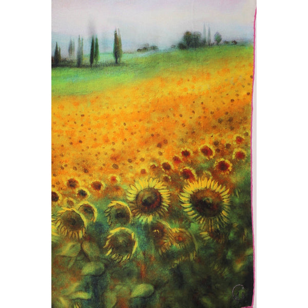 Girasoli Sunflower Italian Silk Satin Scarf