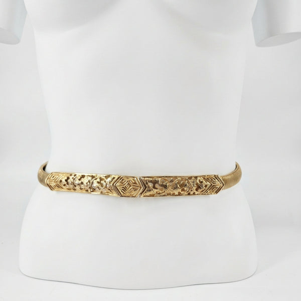 Vintage 1960s–70s Accessocraft Gold-Tone Snake Belt