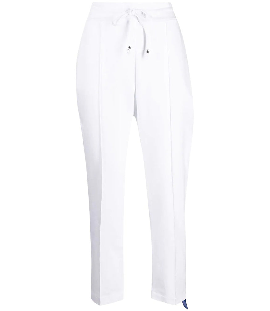 Madison Maison White Cotton Sweatpants With Laminated Band - MADISON MAISON
