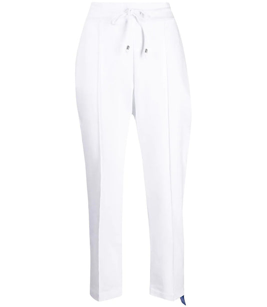 Madison Maison White Cotton Sweatpants With Laminated Band - MADISON MAISON