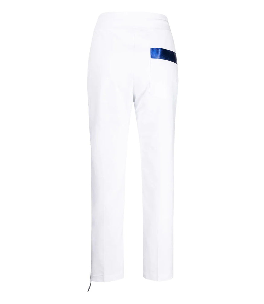 Madison Maison White Cotton Sweatpants With Laminated Band - MADISON MAISON